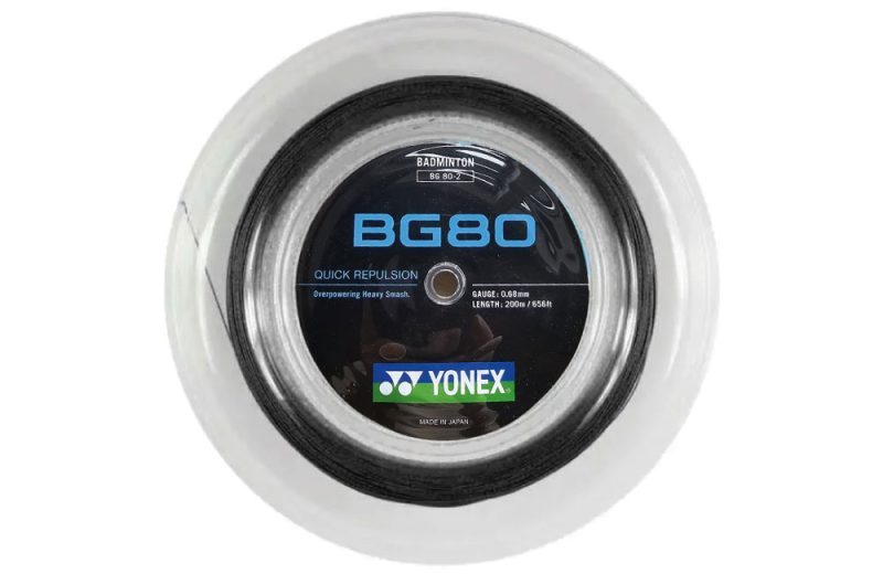 YONEX STRING BG80  Black Color (200m Coil)