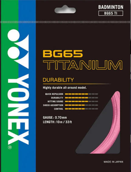 YONEX STRING BG65Ti Pink 10M Single Package