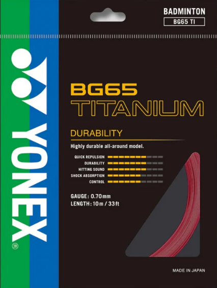 YONEX STRING BG65Ti Red 10M Single Package