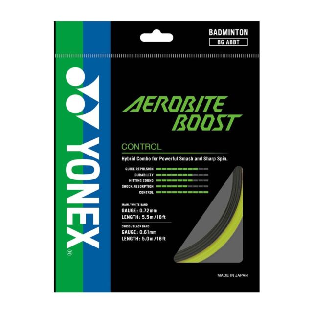 YONEX STRING BG Aerobite Boost Dark Grey/Yellow 10M Single Package