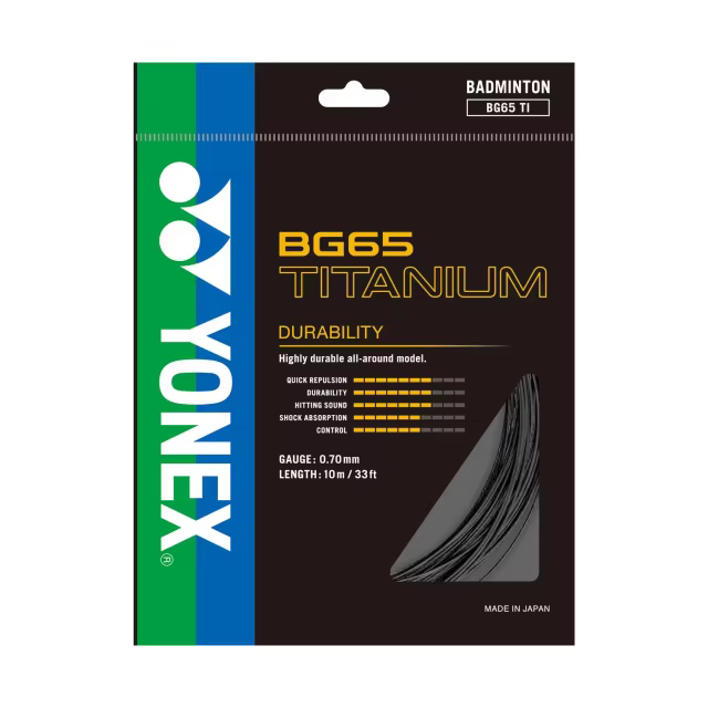 YONEX STRING BG65Ti  Black 10M Single Package