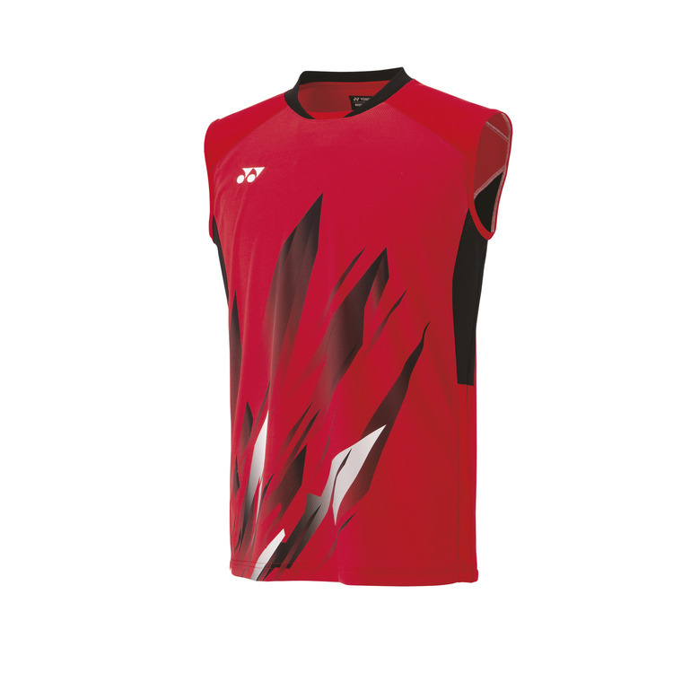Yonex Mens Sleeveless Game 10669Y Shirt-Sunset Red made in Japan