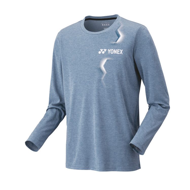 Yonex Unisex long sleeve T-shirt (fit style). 16807 Felt Blue color