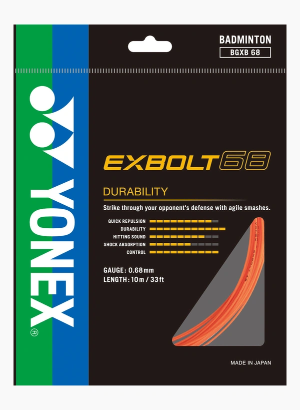 YONEX STRING EXBOLT68 Flash Orange color Single Package 10M