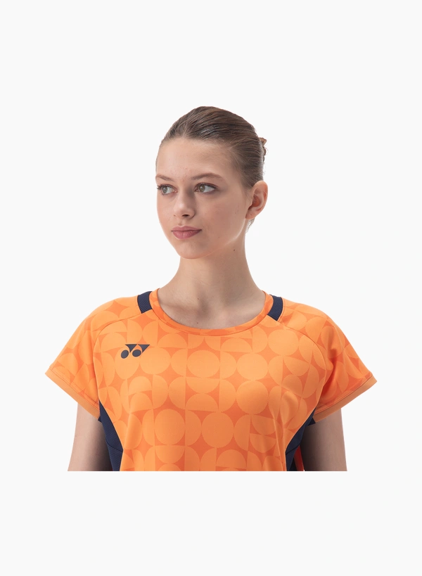 YONEX 20852YX Womens Crew Neck Shirt  High Orange color made in Japan delivery free