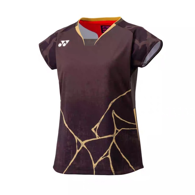 Yonex 20962YX Womens Crew Neck  Shirt-Brown color, made in Japan ,delivery free