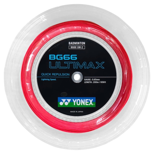 YONEX STRING BG66Ultimax Red (200m Coil)
