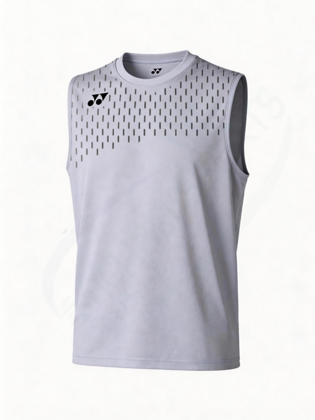Yonex 10715EX Mens Sleeveless Top Silver Gray color
