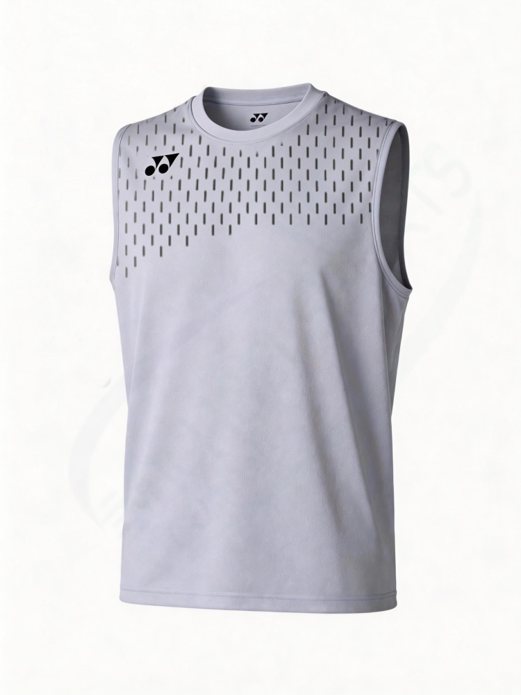 Yonex 10715EX Mens Sleeveless Top Silver Gray color