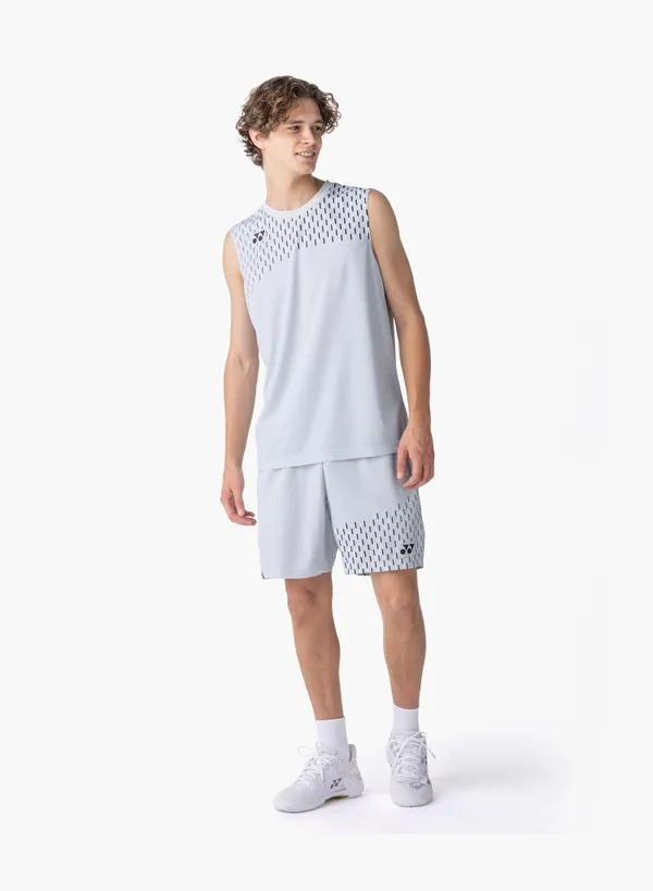 Yonex 10715EX Mens Sleeveless Top Silver Gray color