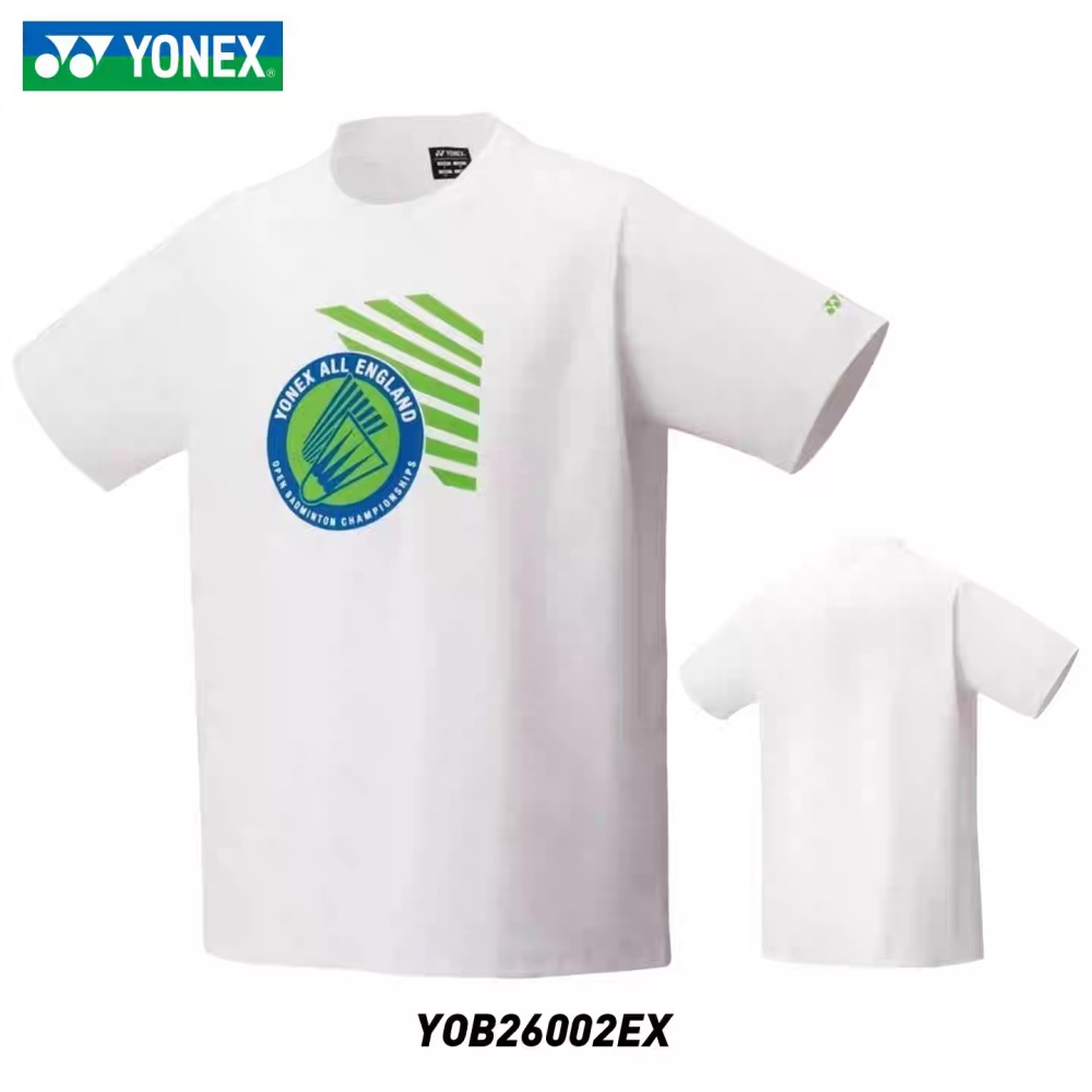 YONEX YOB26002EX Unisex T-SHIRT FOR ALL ENGLAND 2026 WHITE COLOR
