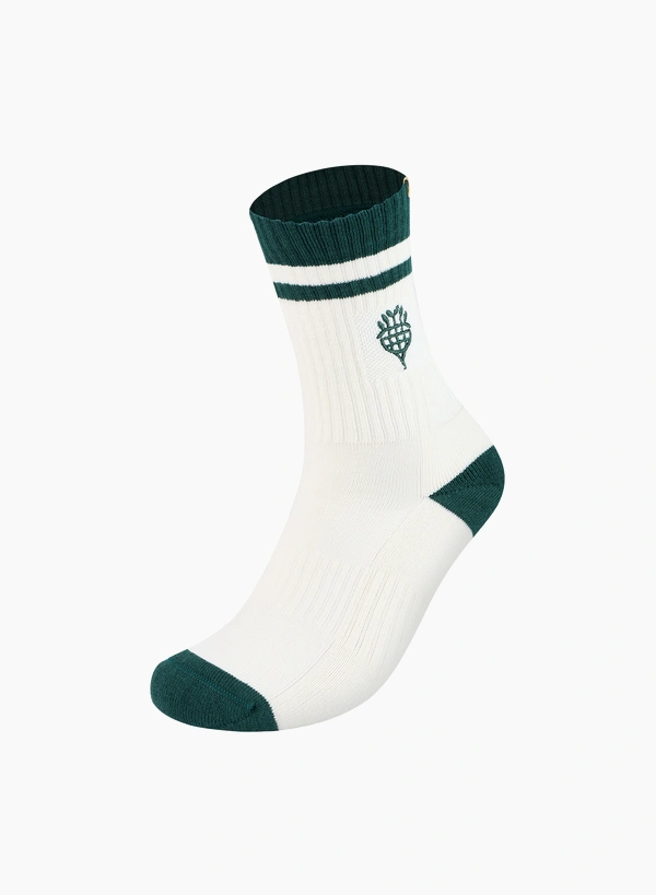 YONEX 19273EX Unisex SPORT CREW SOCKS White/Greencolor