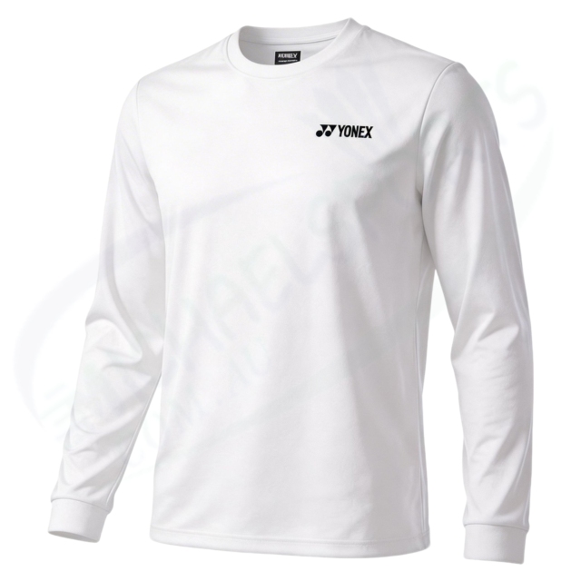 YONEX 16879EX unisex  LONGSLEEVES SHIRT White color(full cotton)