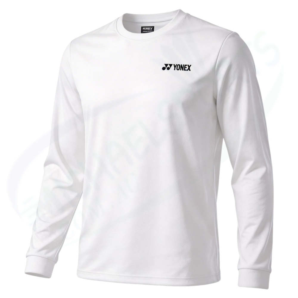 YONEX 16879EX unisex  LONGSLEEVES SHIRT White color(full cotton)