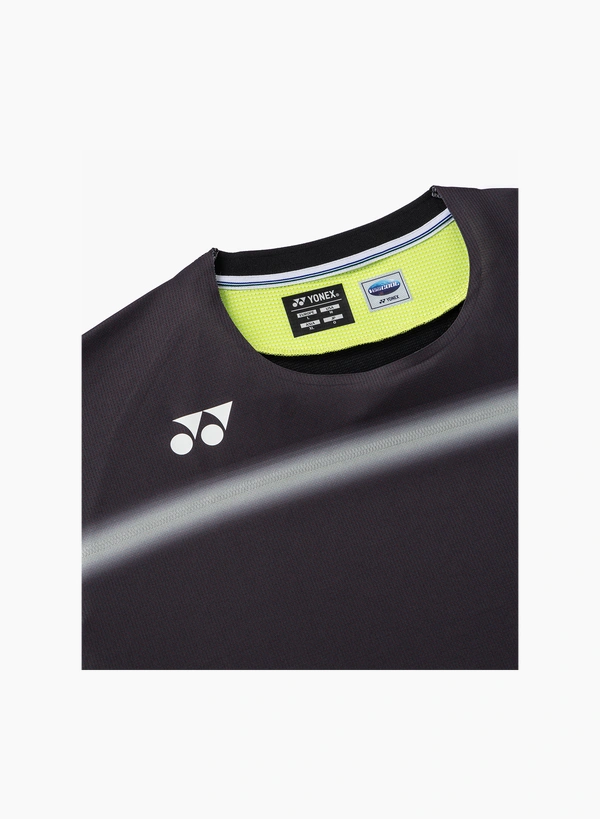 Yonex 10711YX MENS CREW NECK  SHIRT-Black color made in Japan