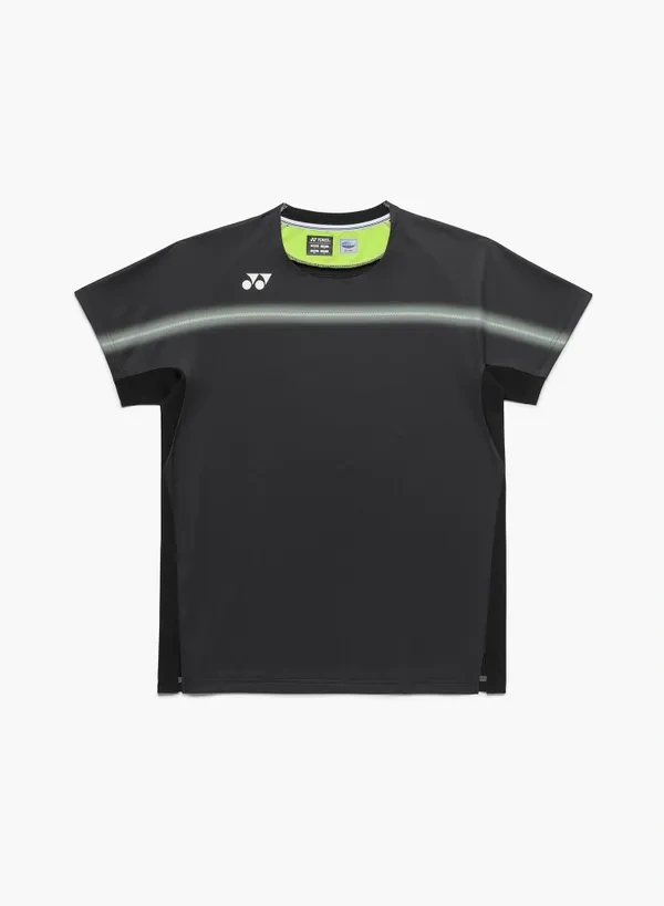 Yonex 10711YX MENS CREW NECK  SHIRT-Black color made in Japan