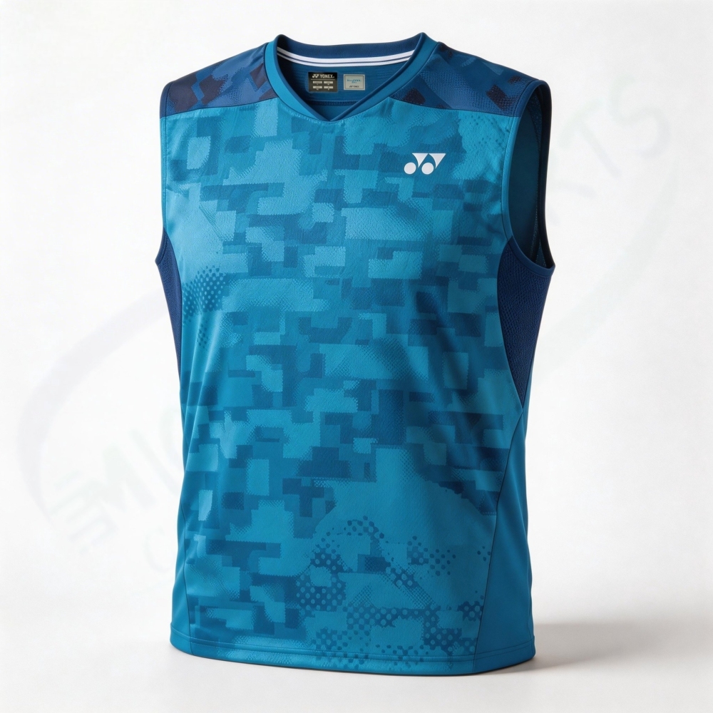 YONEX 10755YX MENS SLEEVELESS TOP Cerulean Blue made in Japan