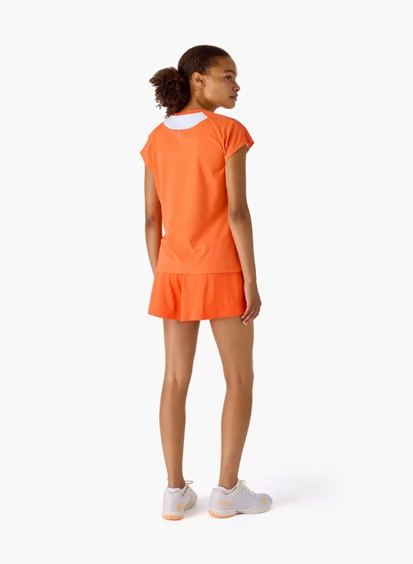Yonex 20939YX WOMENS CREW NECK SHIRT Cyber Orange color made in Japan
