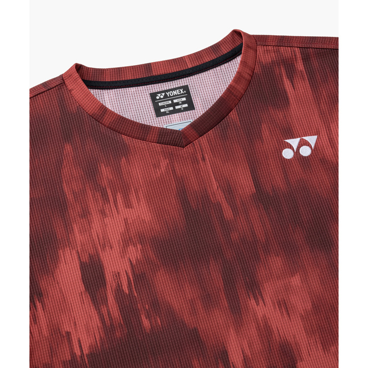 YONEX 10741Y UNISEX CREW NECK SHIRT DEEP RED color made in Japan