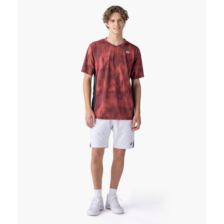 YONEX 10741Y UNISEX CREW NECK SHIRT DEEP RED color made in Japan