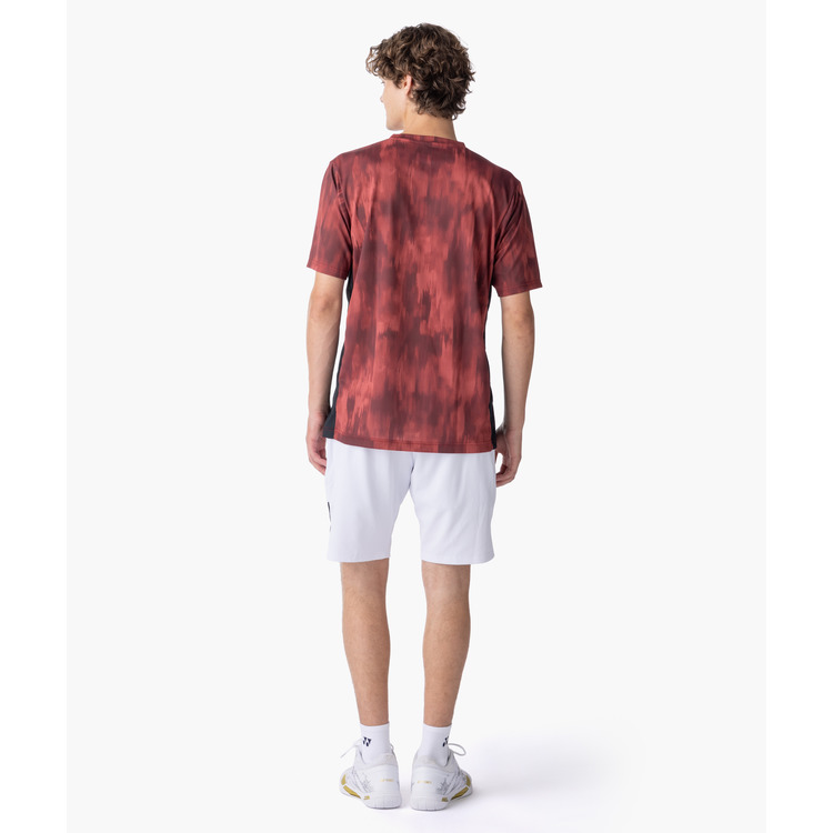 YONEX 10741Y UNISEX CREW NECK SHIRT DEEP RED color made in Japan