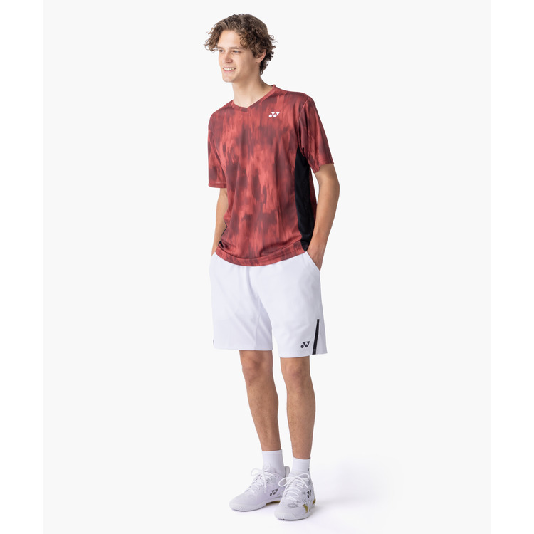 YONEX 10741Y UNISEX CREW NECK SHIRT DEEP RED color made in Japan