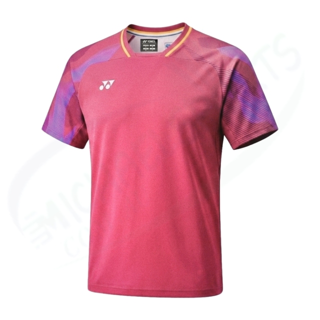 YONEX 10733YX Men Crew Neck Badminton Shirt Magenta Made in Japan