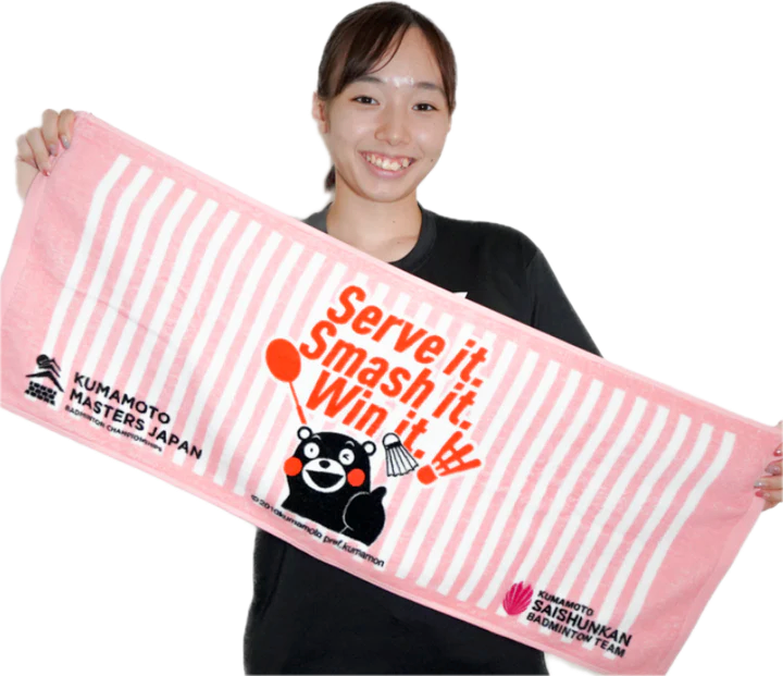 Kumamoto Masters Japan Striped Face Towel Kumamon ver.