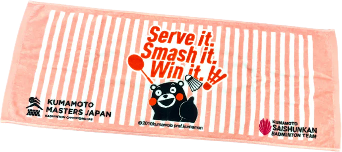 Kumamoto Masters Japan Striped Face Towel Kumamon ver.