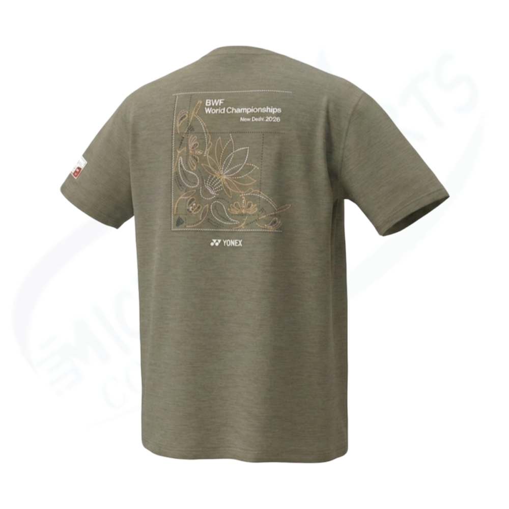 YONEX UNISEX TSHIRT MOCHA KHAKI-XS YOB26190EX 2026 world champion limited