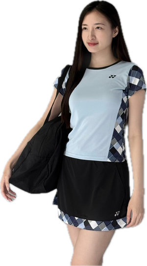 YONEX Women's game shirt. 20987 Pastel blue (664)/ made in Japan/ Badminton Tennis Training Tee AU