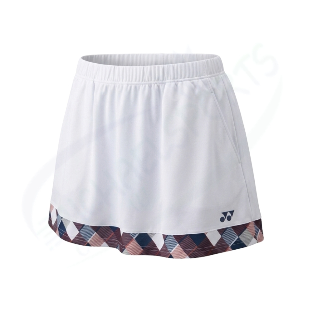 YONEX Women's skirt (with inner spats). 26206 /made in Japan /Color: White (011)