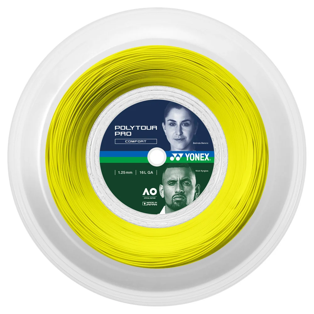 YONEX Poly Tour Pro 125/1.25/16 Tennis String 200m  Coil PTP125-2 Yellow