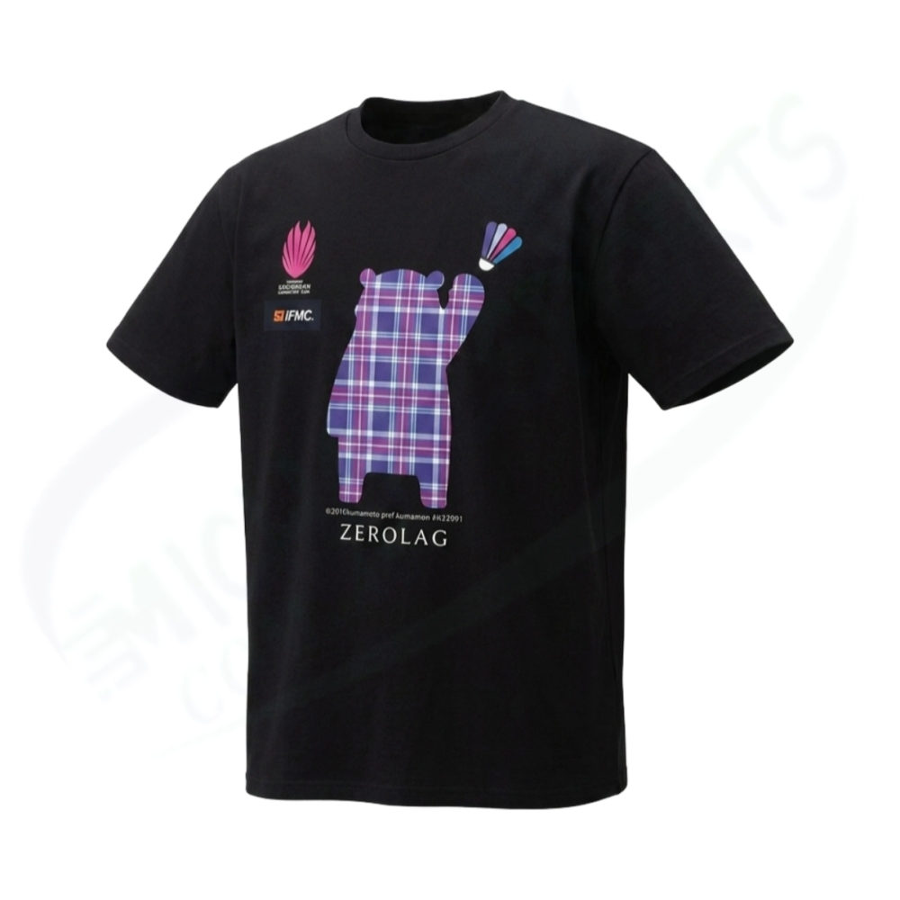 [ZEROLAG]Ifmic-processed performance wear checkered T-shirt, Kumamon version