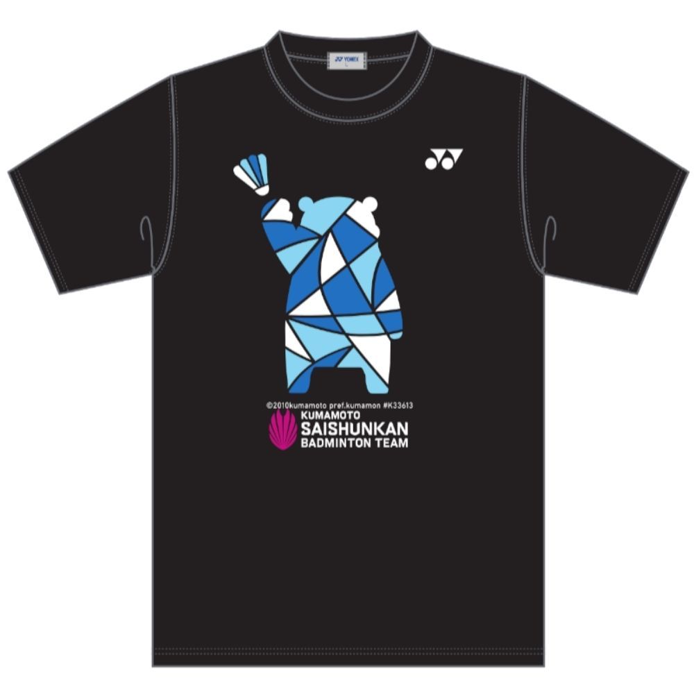 Kumamoto Masters Japan Blocking Blue T-Shirt Kumamon ver. TS_0102 made in Japan