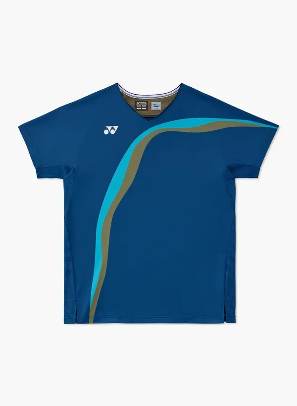 YONEX 10717YX MENS CREW NECK SHIRT Indigo Blue color made in Japan