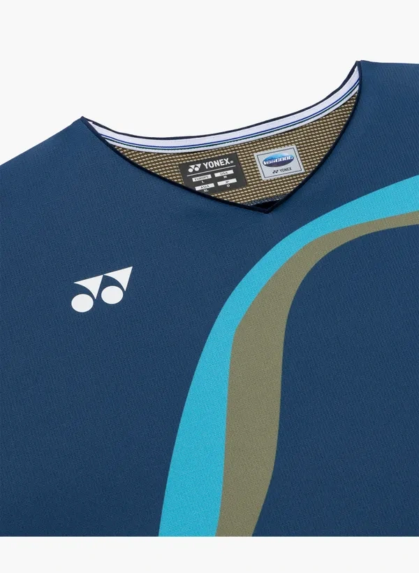 YONEX 10717YX MENS CREW NECK SHIRT Indigo Blue color made in Japan
