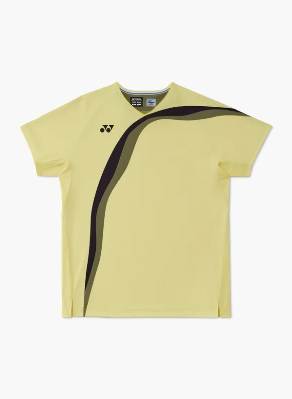 YONEX 10717YX MENS CREW NECK SHIRT Pale Yellow color made in Japan