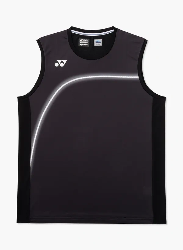 YONEX 10719YX MENS SLEEVELESS TOP BLACK color made in Japan