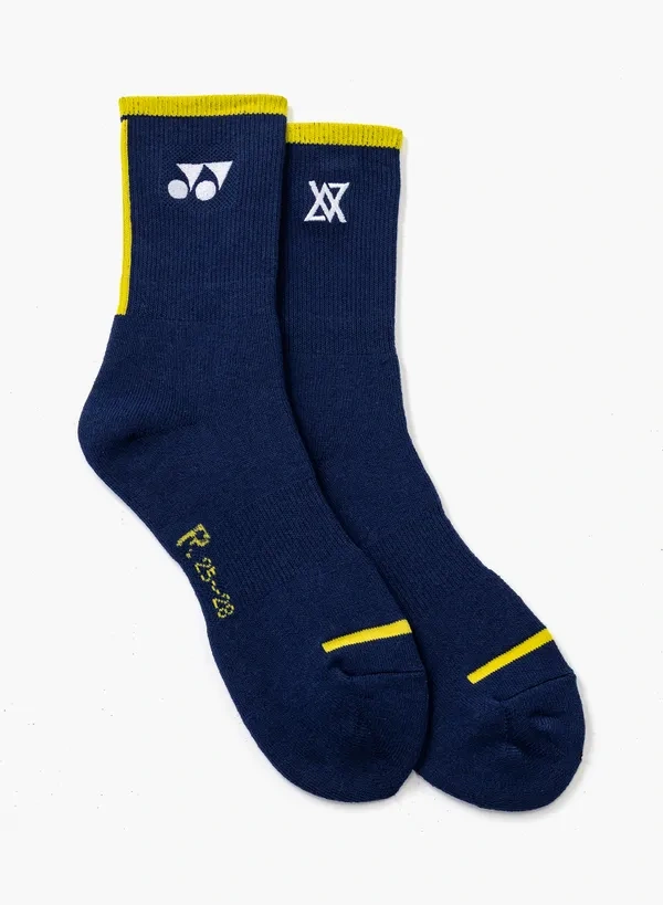 Yonex 19248YX Mens Sport Crew Socks  VA-Dark Blue color  Made in Japan