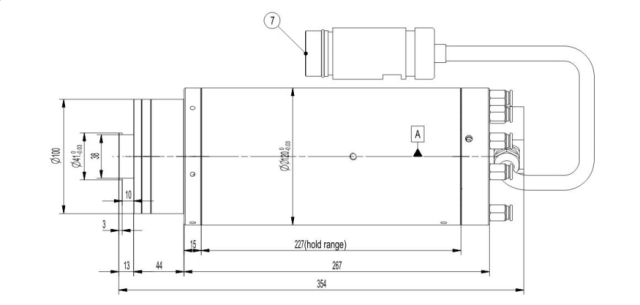 Internal grinding spindle 120MD45Y15:Rotation seed,S1 30000RPM,S6 45000RPM Power,S1 11kW,S6 15kW Torque,S1 3.5Nm,S6 4.7Nm Voltage,350V Frequency,1500HZ Current,26A