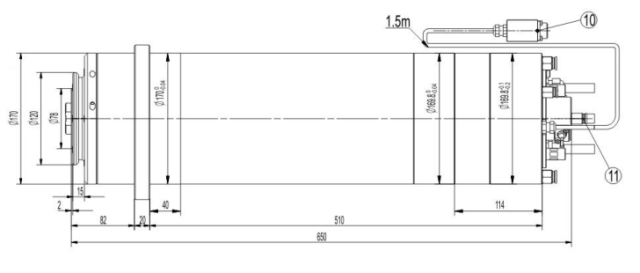 Milling spindle170XDJ10G50:Rotation Speed,5000-10000RPM Power,52.5KW Voltage,314-380V Torque,50.5-100NM