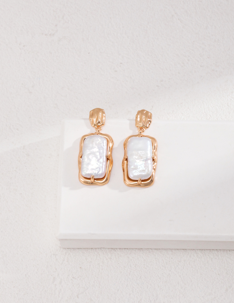 S925 Silver Earrings Inlaid with Natural Pearls