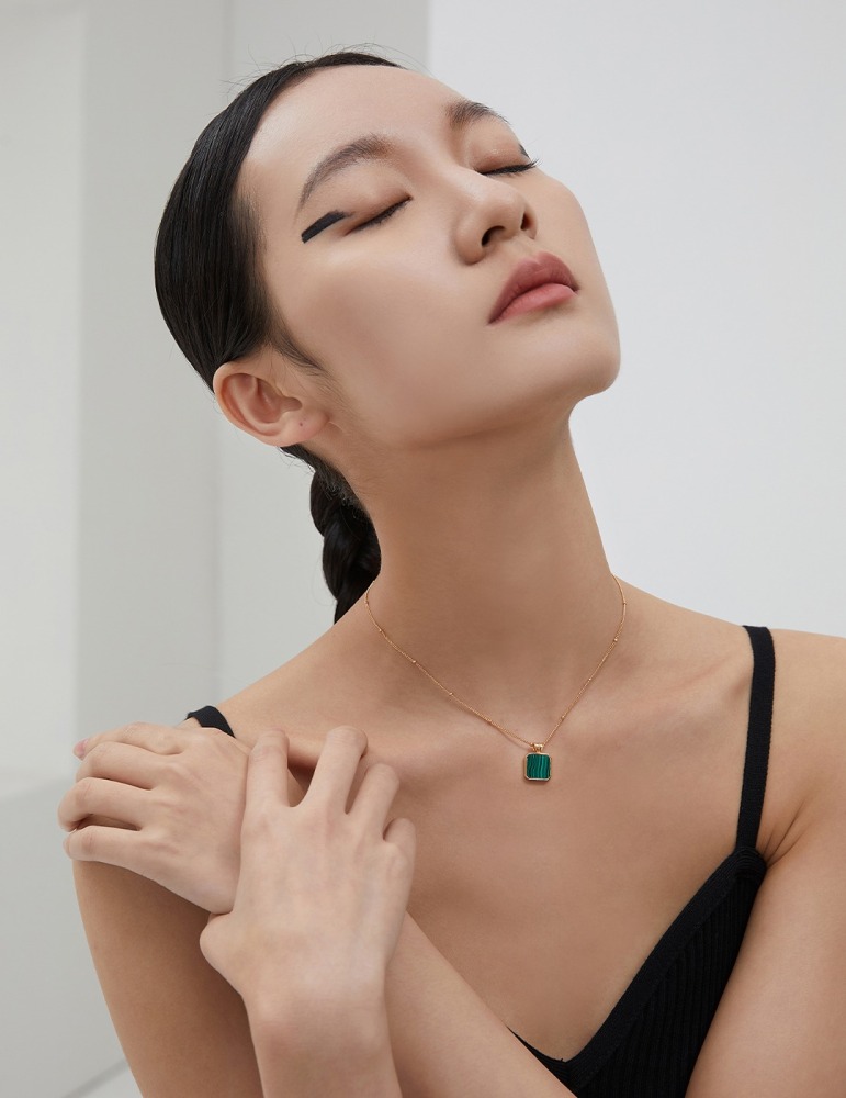 925 Sterling Silver Malachite Necklace