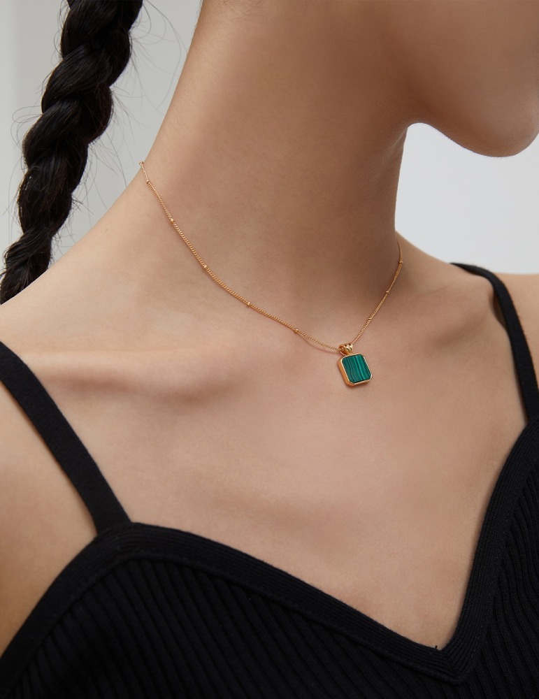 925 Sterling Silver Malachite Necklace