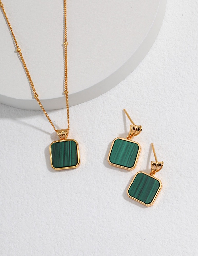 925 Sterling Silver Malachite Necklace