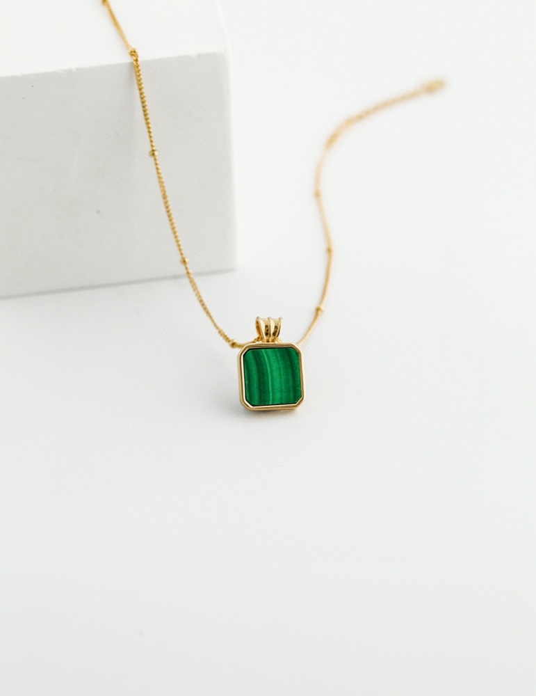 925 Sterling Silver Malachite Necklace