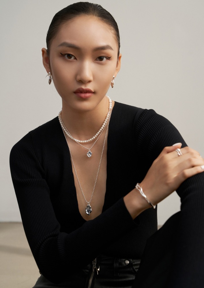 925 Sterling Silver Pearl Double-Layer Necklace