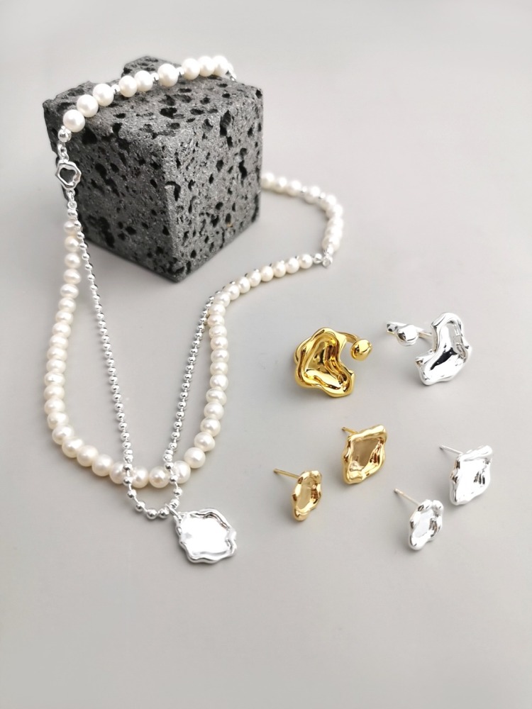925 Sterling Silver Pearl Double-Layer Necklace
