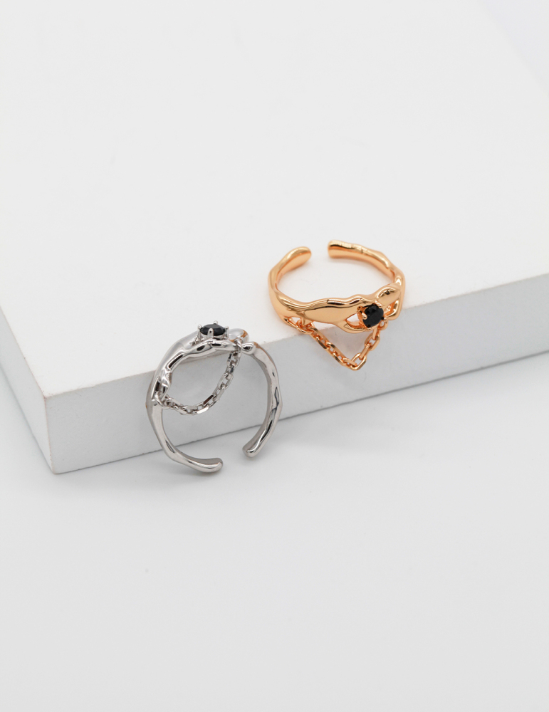 Sterling Silver Inlaid Crystal Ring